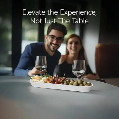 Restaurantware Siluro 16.3 Inch Olive Tray | Modern White Porcelain Serving Plate thumbnail 7