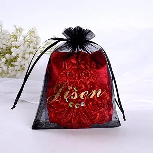 JISEN Women 20s Fingerless Satin Gloves with Finger Loops 15 Inch Red | Elegant Bridal & Evening Accessory thumbnail 4