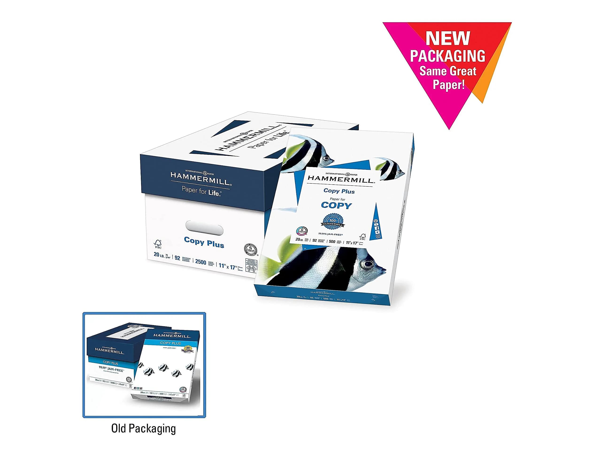 Hammermill Printer Paper, 20 lb Copy Paper, 11 x 17-5 Ream (2,500 Sheets) | 92 Bright, Jam-Free - view 2