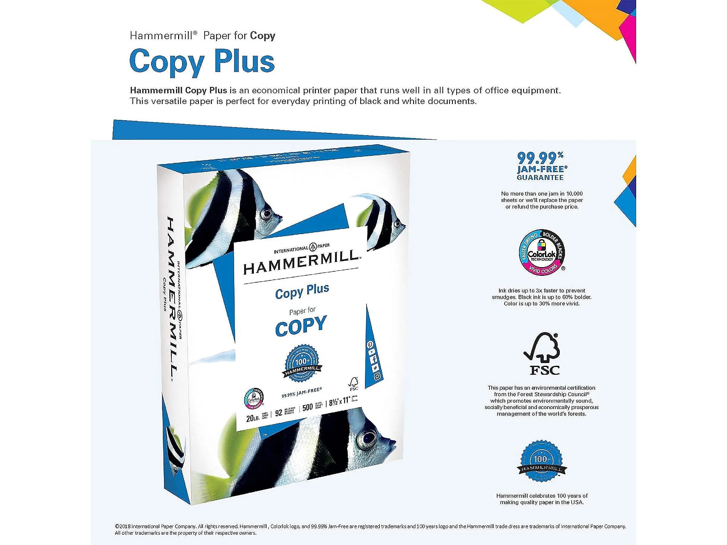 Hammermill Printer Paper, 20 lb Copy Paper, 11 x 17-5 Ream (2,500 Sheets) | 92 Bright, Jam-Free - view 3