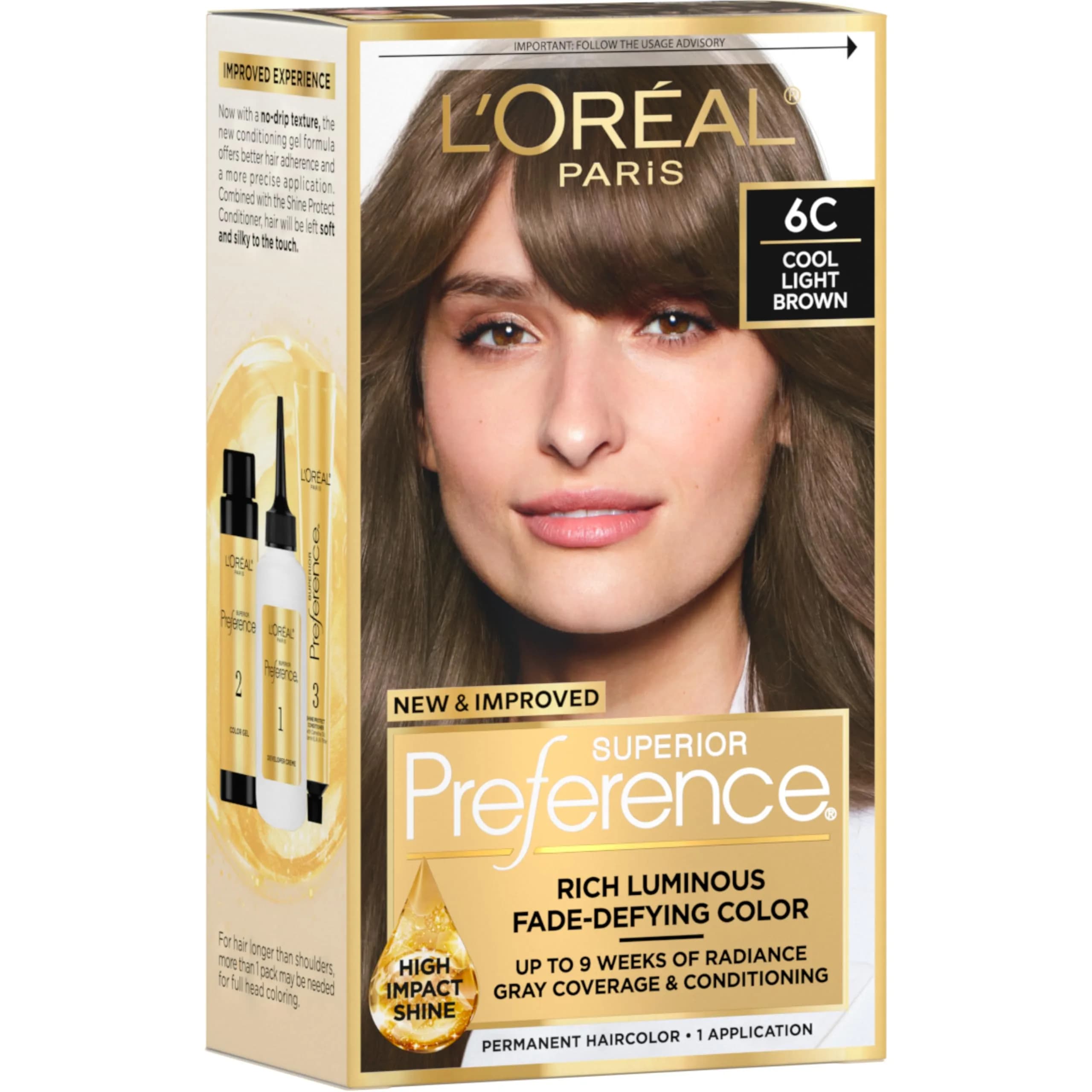 L'Oreal Paris Superior Preference Cool Light Brown 6C Permanent Hair Color - 1 Count - main product image