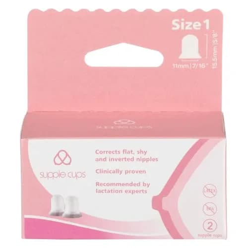 Supple Cups Size 1 for Flat, Shy, Inverted Nipples | Clinically Proven Latch Aid thumbnail 1