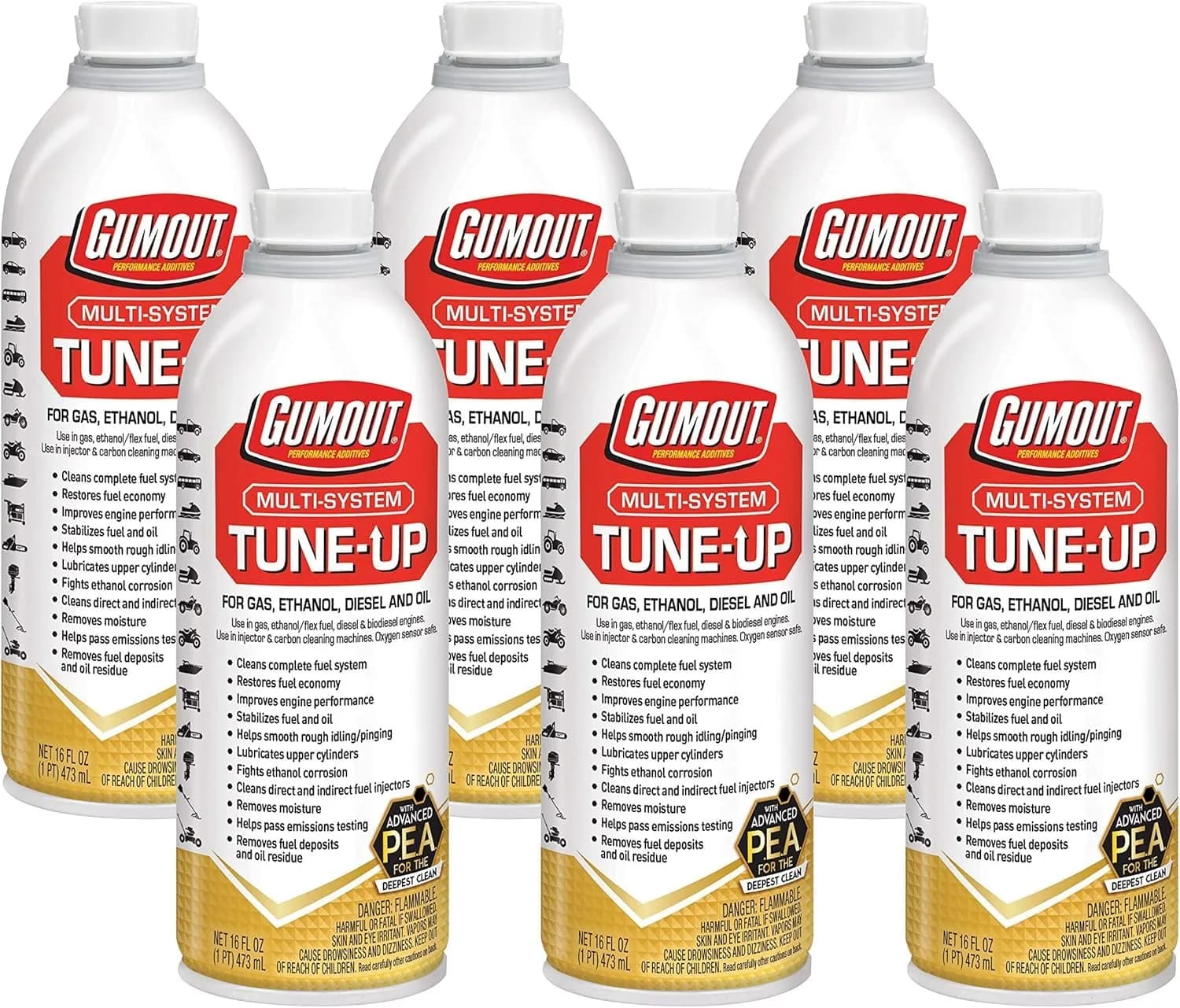 Gumout Multi-System Tune-Up Fuel System Cleaner 16 Fl Oz (473 ml) | Cleans Injectors, Carburetors & Valves - main product image