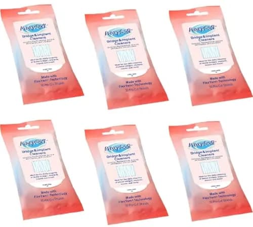 Proxysoft Dental Floss for Bridges and Implants 6 Packs (180 Strands Total) | USA-Imported Oral Hygiene Tool thumbnail 1