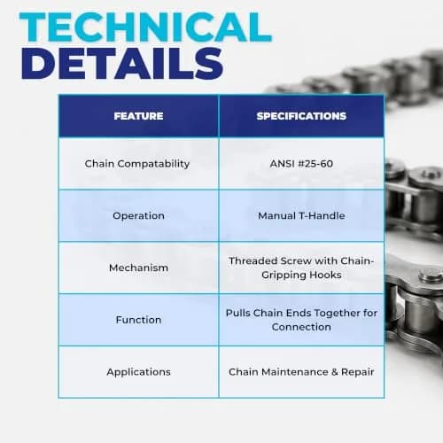 Jeremywell Chain Puller for #25#35#41#40#50#60 Chains | Premium Steel Bicycle & Motorcycle Tool thumbnail 3