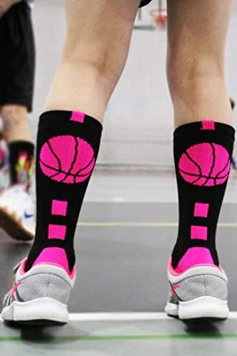 MadSportsStuff Basketball Socks - Youth Team Apparel - Durable Knit - Small, Navy/White | Support for intense play thumbnail 6