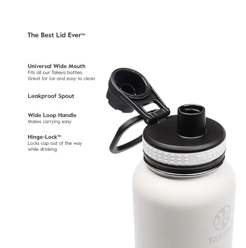 Takeya Originals 40 oz Vacuum Insulated Stainless Steel Water Bottle | Keeps Drinks Cold 24 Hrs/Hot 12 Hrs thumbnail 4