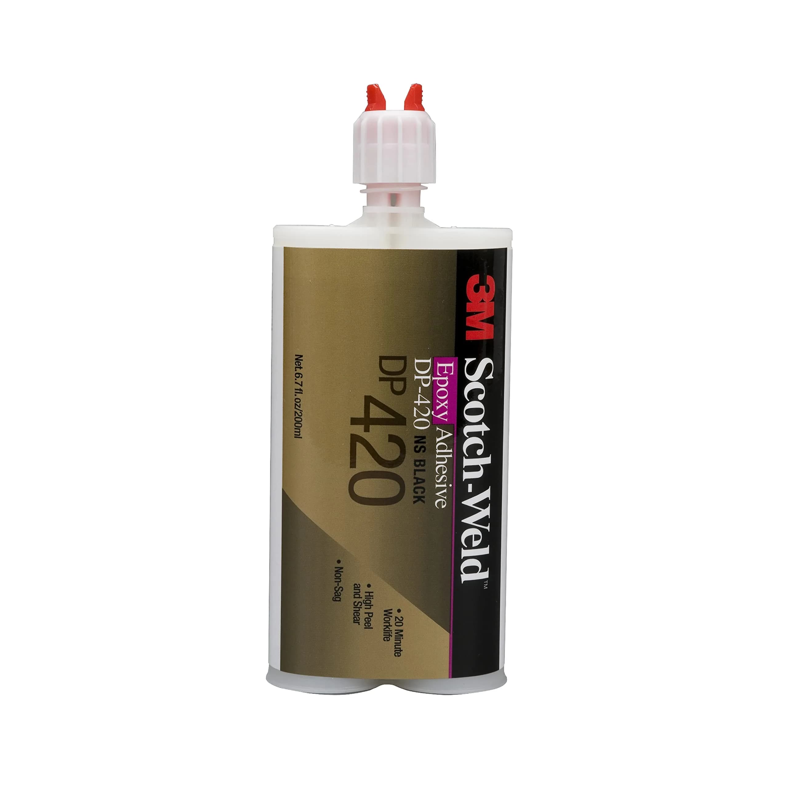 3M Scotch-Weld DP420 Epoxy Adhesive 50ml (1.69 Fl Oz) Duo-Pak | High Strength Metal Bonding — Black