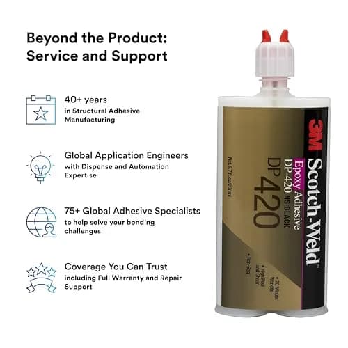 3M Scotch-Weld Epoxy Adhesive DP420 Black 200ml (6.76 Fl Oz) | High Impact Structural Bonding thumbnail 5