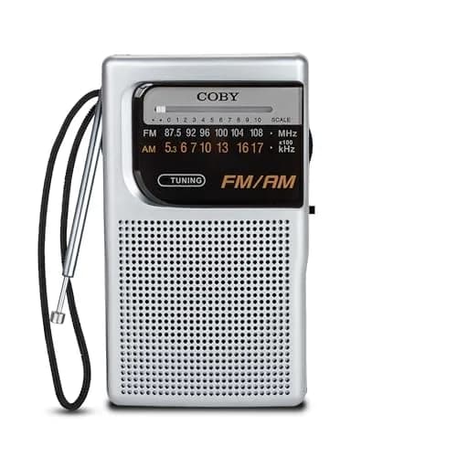 Coby Portable AM FM Radio, Transistor Radio, 800 Hour Battery | Clear Reception & Compact Design thumbnail 1