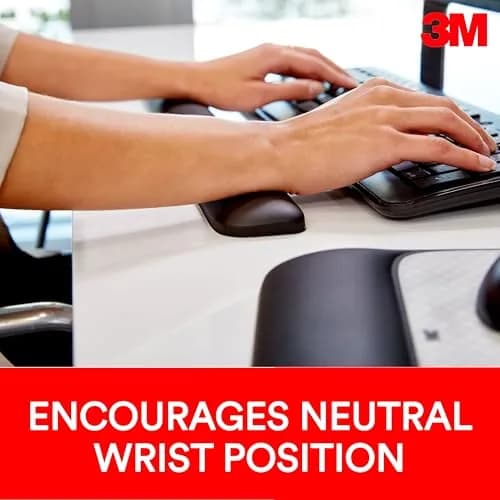 3M Gel Wrist Rest for Keyboards, 48.26 cm (19 in.) | Ergonomic Support for All Day Comfort thumbnail 2