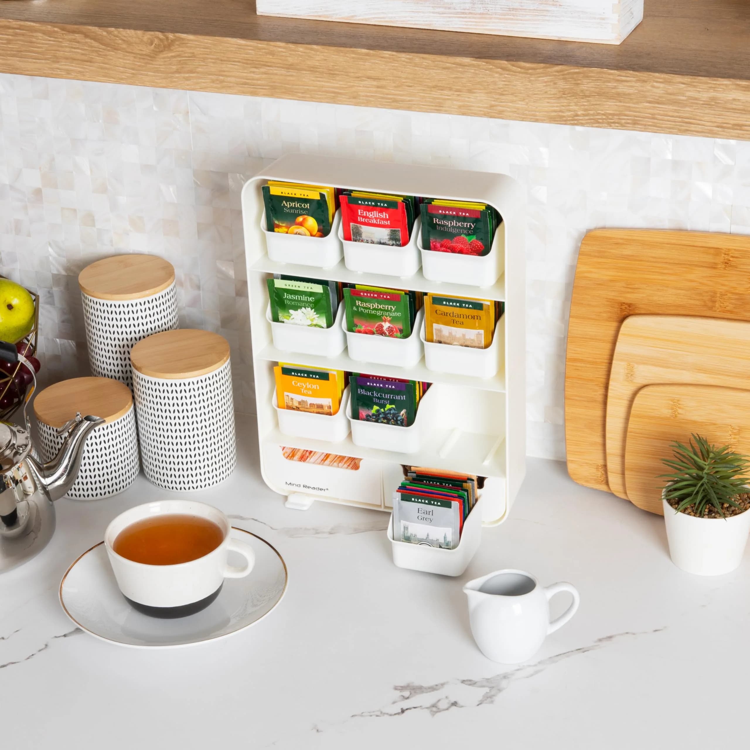 Mind Reader 11-Drawer Tea Bag Organizer Station | 26cm L x 8.25cm W x 35cm H - view 5