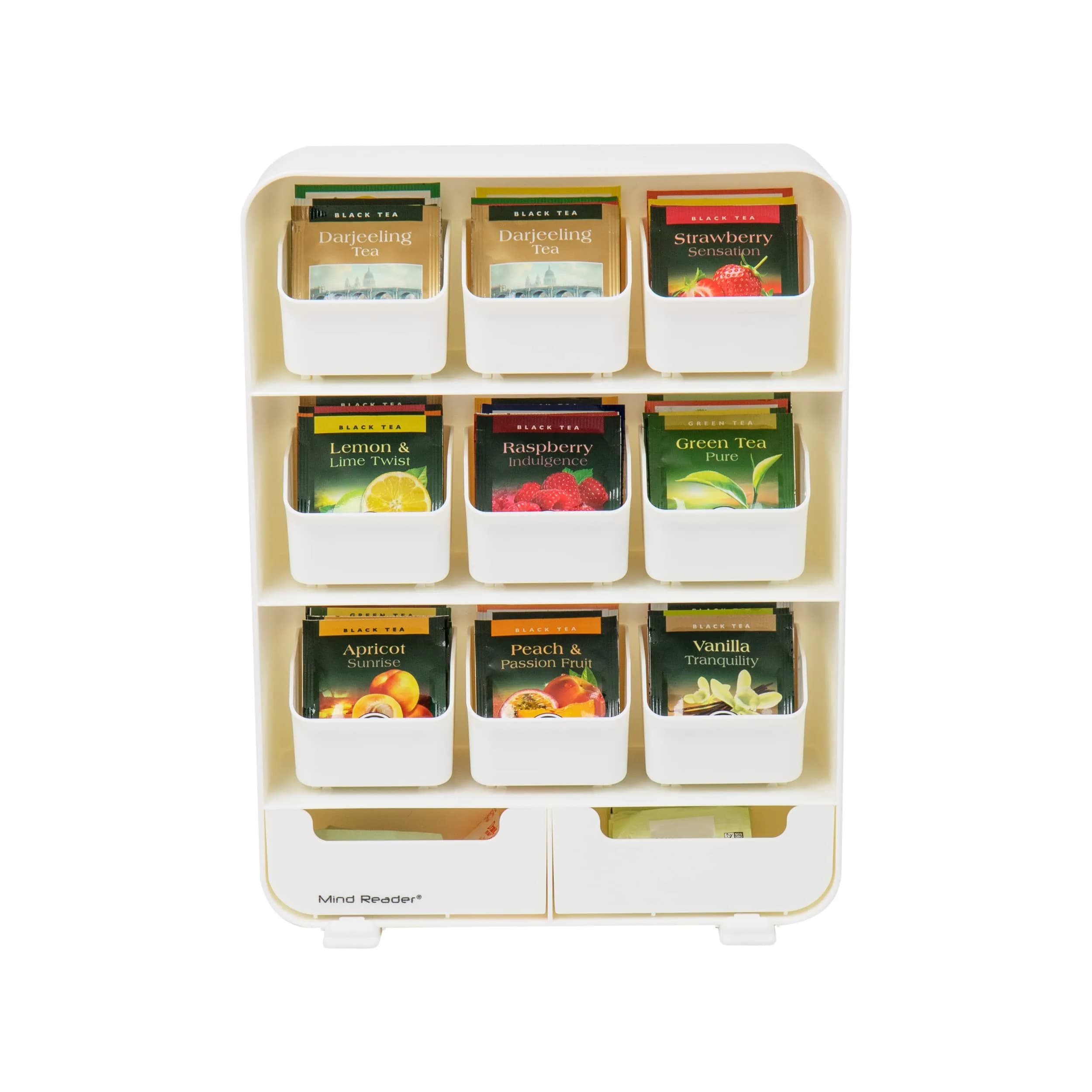 Mind Reader 11-Drawer Tea Bag Organizer Station | 26cm L x 8.25cm W x 35cm H - view 6