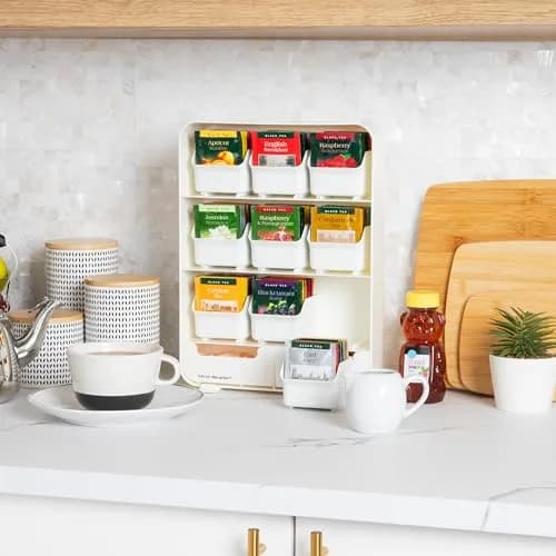 Mind Reader 11-Drawer Tea Bag Organizer Station | 26cm L x 8.25cm W x 35cm H thumbnail 2