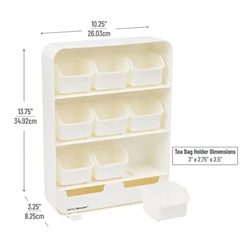Mind Reader 11-Drawer Tea Bag Organizer Station | 26cm L x 8.25cm W x 35cm H thumbnail 3