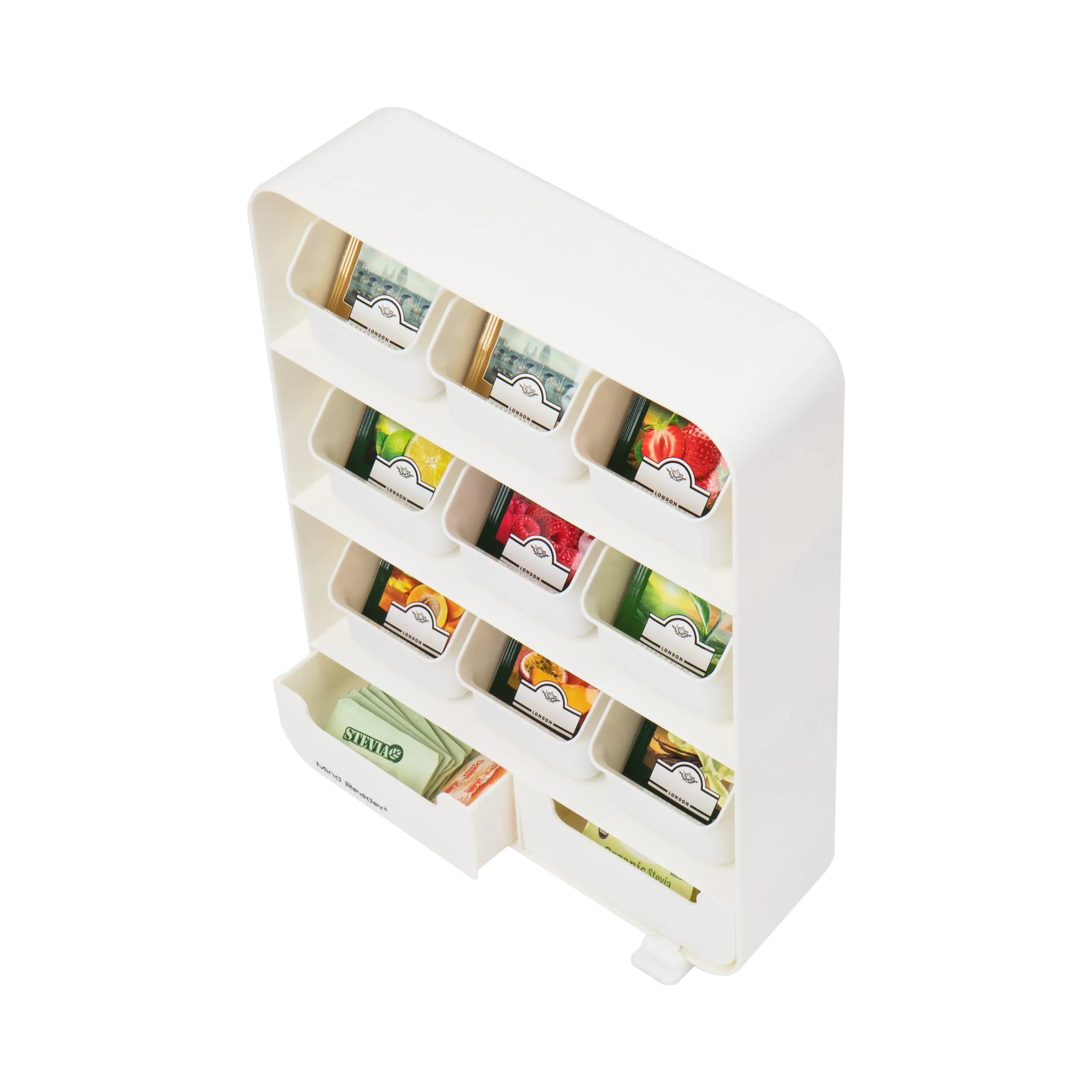 Mind Reader 11-Drawer Tea Bag Organizer Station | 26cm L x 8.25cm W x 35cm H - view 4