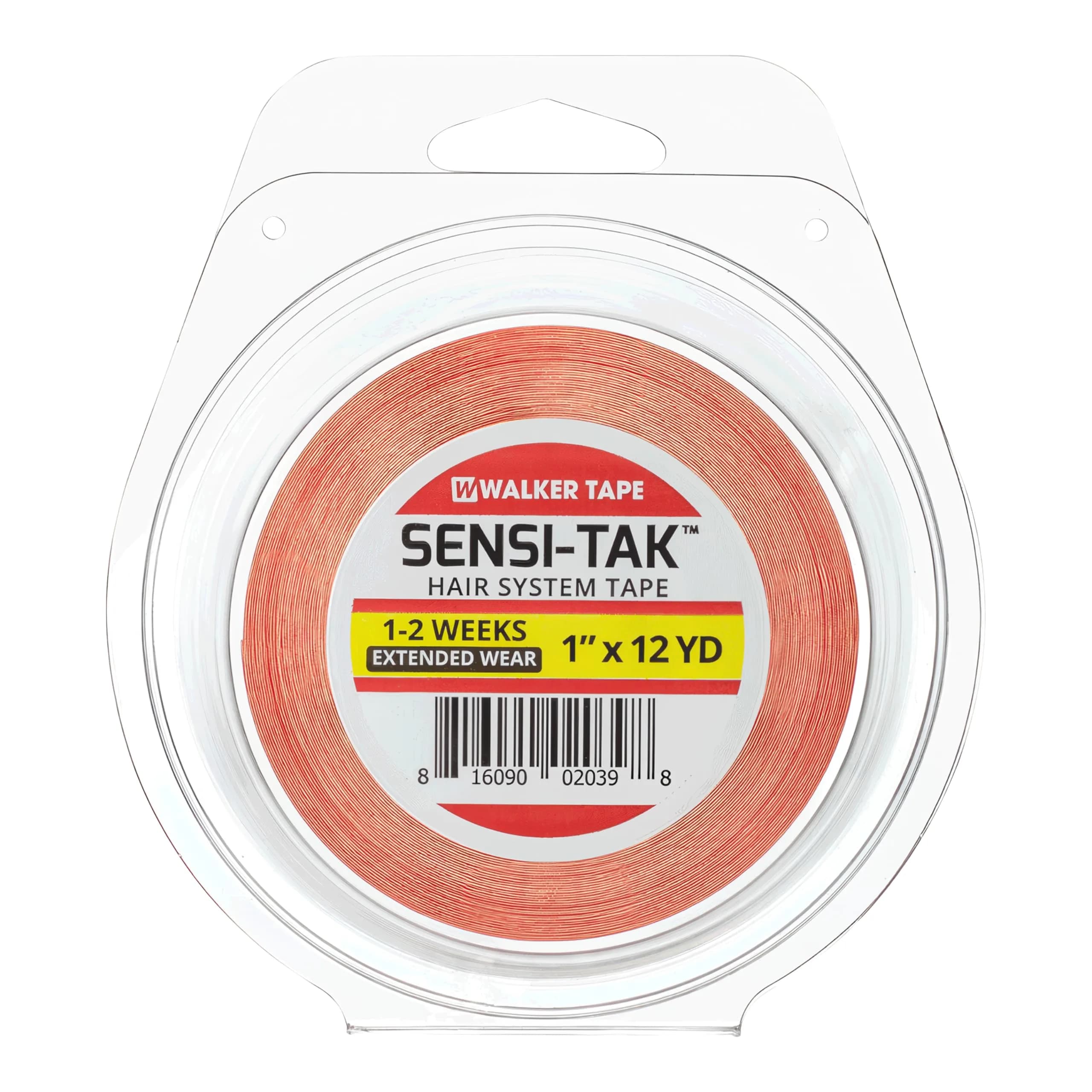 Walker Tape Sensi-Tak CC Contour Pre-Cut Strips 36 Pack | Extended Wear Wig Tape for Lace Front Wigs & Human Hair — 1" X 12 Yds, Roll