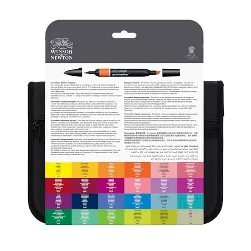 Winsor & Newton ProMarker Set, 24 Count, Student Designer Wallet | Alcohol-Based Ink Markers for Drawing & Illustration thumbnail 2