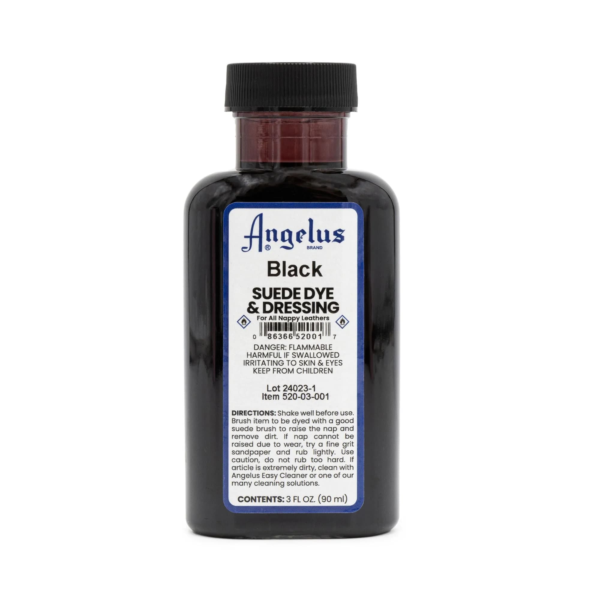 Angelus Suede & Nubuck Dye & Dressing - Black, 3 fl oz | Shoe Care & Accessories - main product image