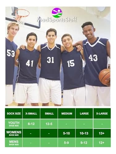 MadSportsStuff Basketball Socks - Youth Team Apparel - Durable Knit - Small, Purple/Gold | Support for intense basketball play thumbnail 2
