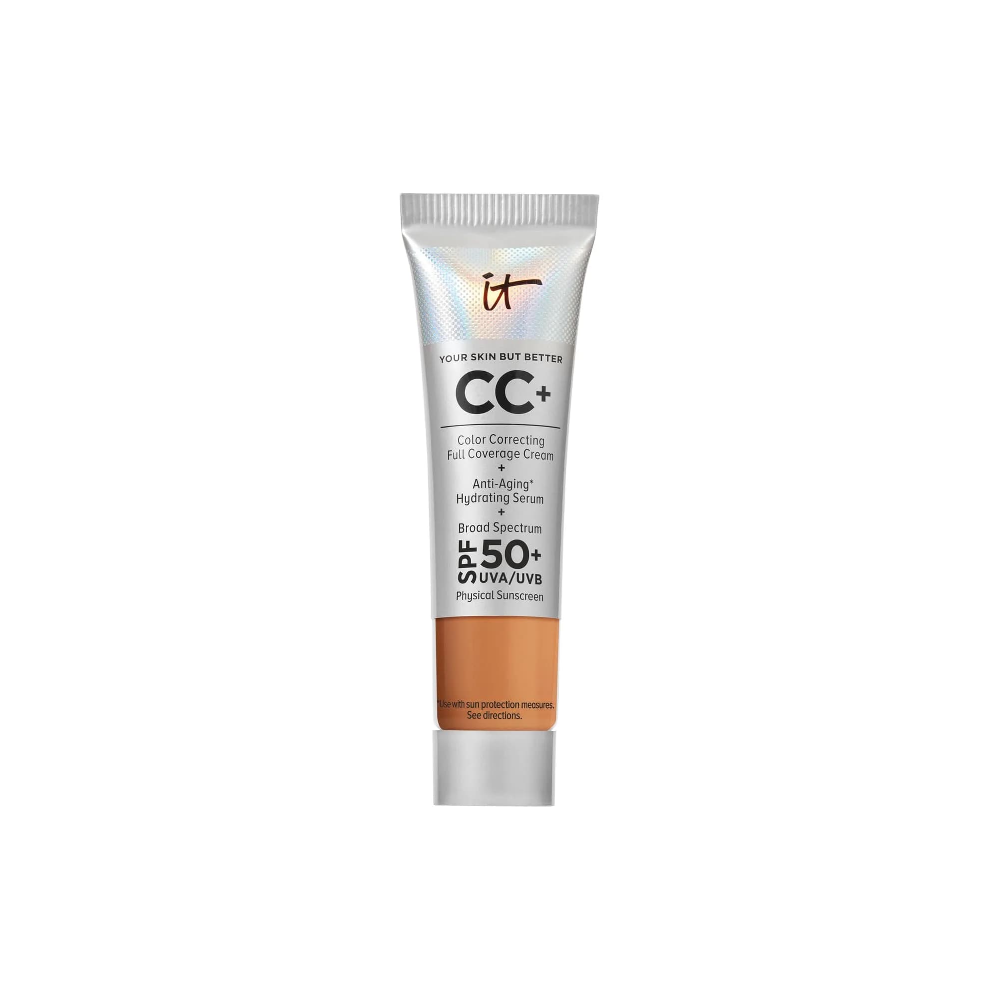IT Cosmetics CC+ Cream SPF 50+ Tan (N) 12ml (0.4 fl oz) | Full Coverage Foundation with Anti-Aging Serum - main product image