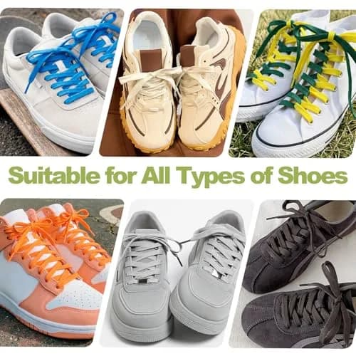 YFINE Flat Shoe Laces for Sneaker 9mm Wide 55" Dark Green Athletic Shoelace | Durable & Stylish thumbnail 4