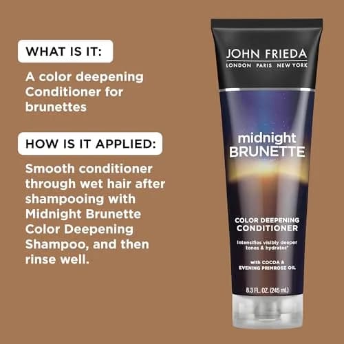 John Frieda Midnight Brunette Conditioner 247ml (8.3 Fl Oz) | Deepens Brunette Color & Moisture thumbnail 6
