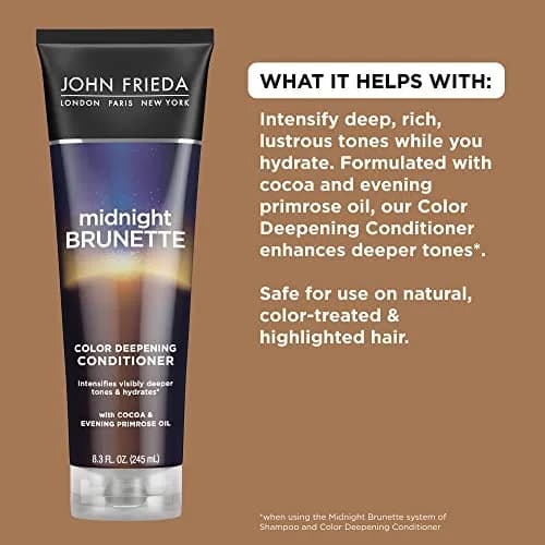 John Frieda Midnight Brunette Conditioner 247ml (8.3 Fl Oz) | Deepens Brunette Color & Moisture thumbnail 3