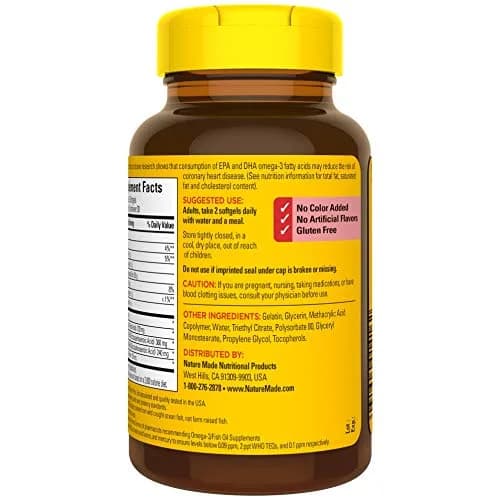 Nature Made Burp-Less Fish Oil 1200 mg | Omega 3 Supplement for Heart & Brain (70-120 chars) thumbnail 9