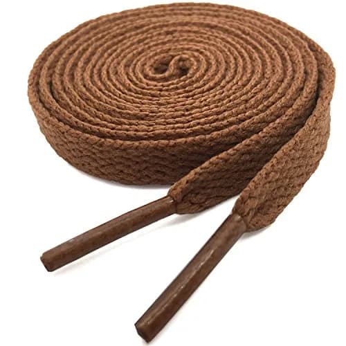 YFINE 2 Pairs 39" Light Brown Flat Replacement Shoelaces for Athletic Shoes | Durable Polyester, 2 Pack thumbnail 1