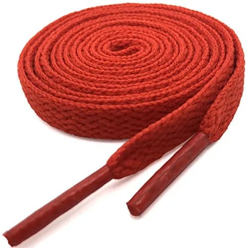 YFINE 55" Red Flat Replacement Shoelaces for Athletic Shoes | Polyester, 2 Pairs, 140cm thumbnail 1