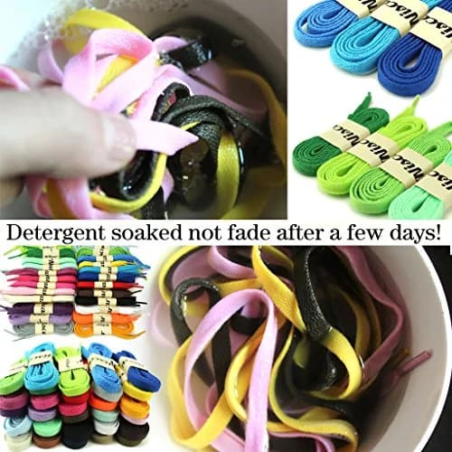YFINE 55" Red Flat Replacement Shoelaces for Athletic Shoes | Polyester, 2 Pairs, 140cm thumbnail 7