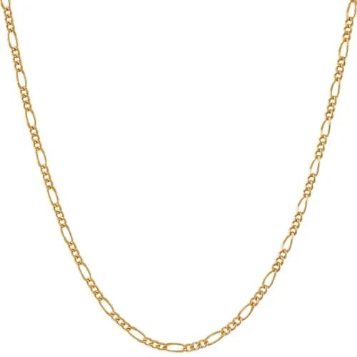 LIFETIME JEWELRY 1.5mm Figaro Chain Necklace 24 inches | Gold Plated Unisex Jewelry thumbnail 1