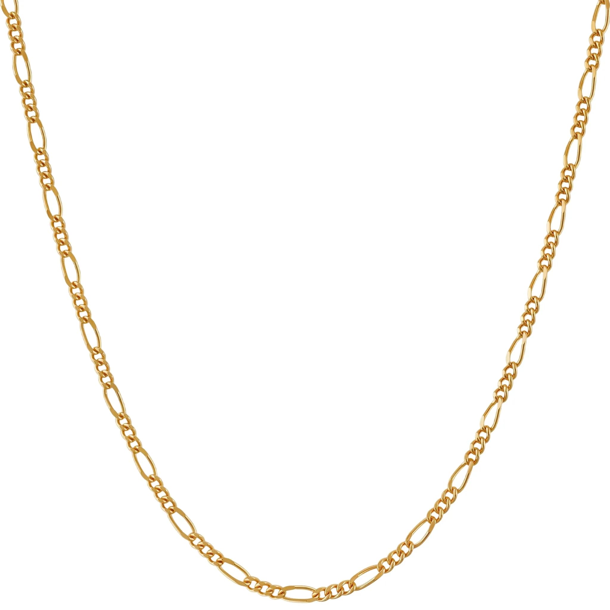 LIFETIME JEWELRY 1.5mm Figaro Chain Necklace 24 inches | Gold Plated Unisex Jewelry