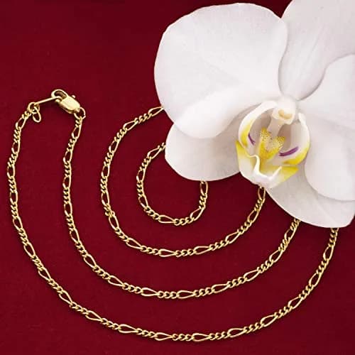 LIFETIME JEWELRY 1.5mm Figaro Chain Necklace 24 inches | Gold Plated Unisex Jewelry thumbnail 8
