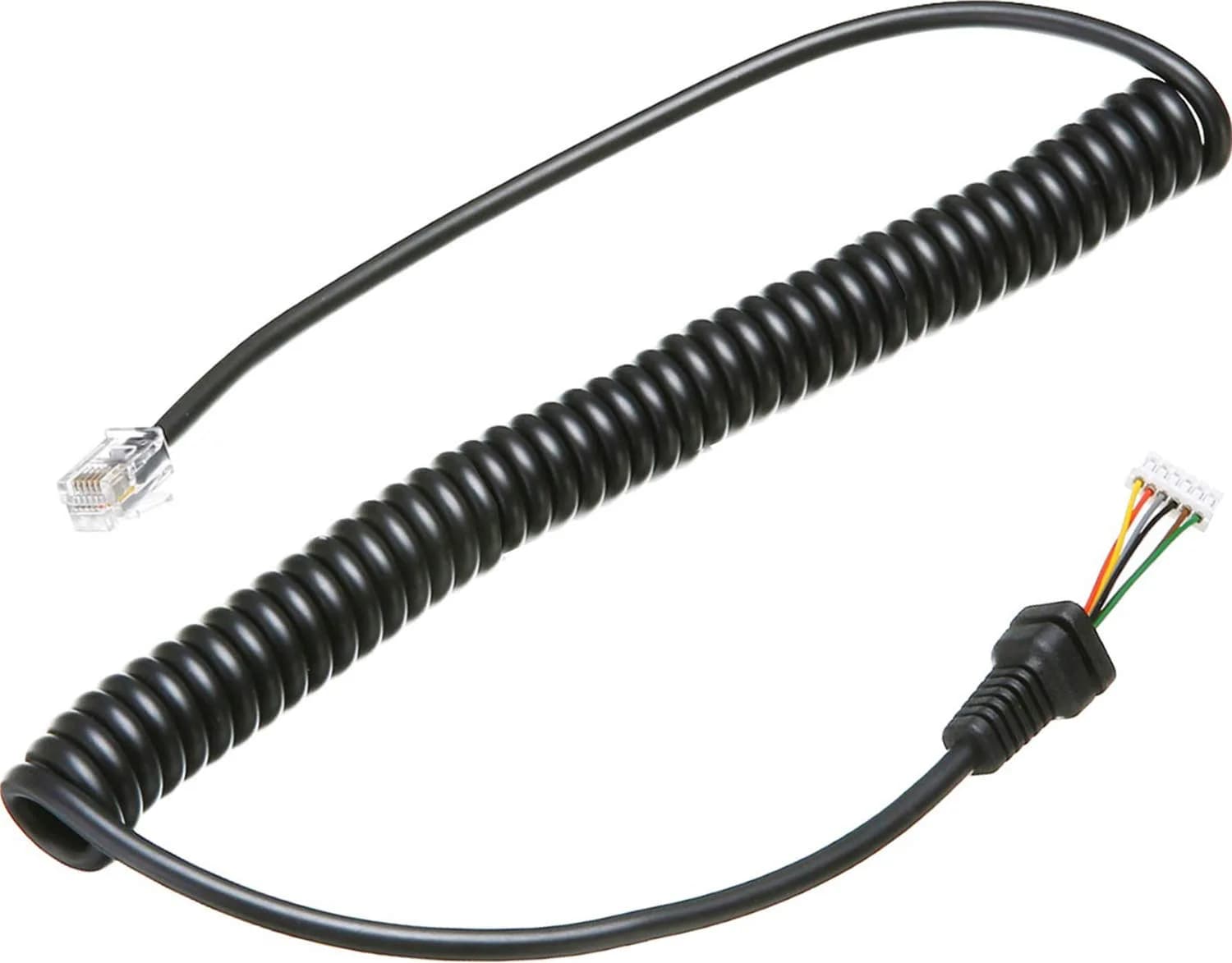PASOW Replacement Microphone Cable Cord for Yaesu MH-48 MH-36 MH-42 | Coiled, Black, 120cm