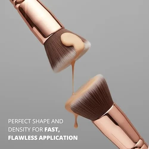 Lamora Flat Top Kabuki Foundation Brush - Rose/Gold | Vegan & Cruelty-Free for Flawless Makeup Application thumbnail 8