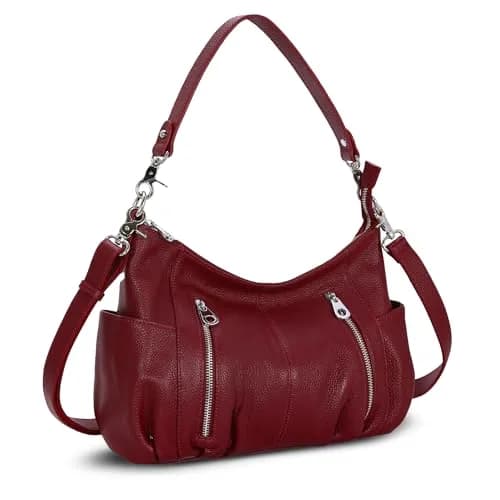 HESHE Genuine Leather Purses for Women Shoulder Hobo Bag Crossbody Satchel Handbags Designer Ladies Totes | Elegant & Spacious thumbnail 1