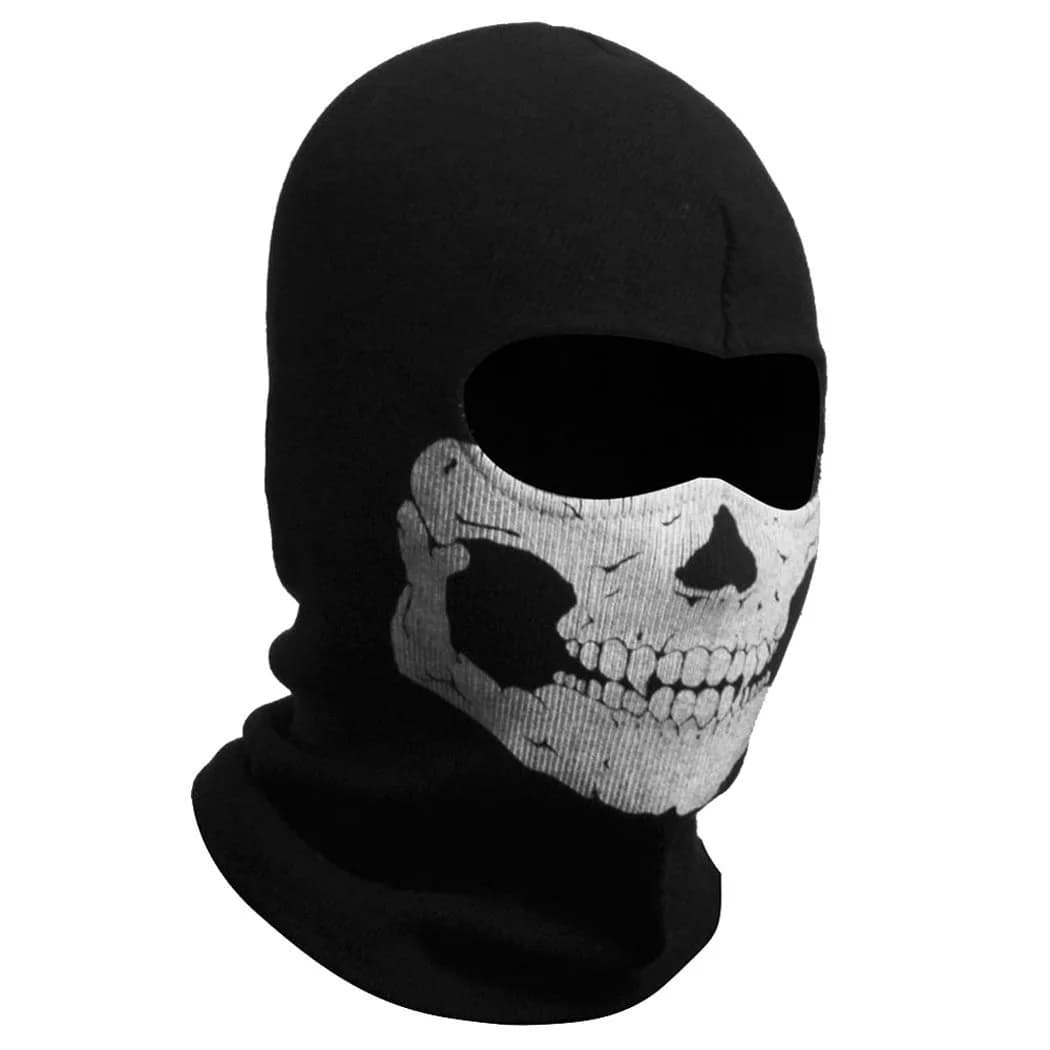 Nuoxinus Black Balaclava Ghosts Skull Full Face Mask for Cosplay Party Halloween Outdoor Motorcycle Bike Cycling Skiing Snowmobile Snowboard | Ghost Skull Design
