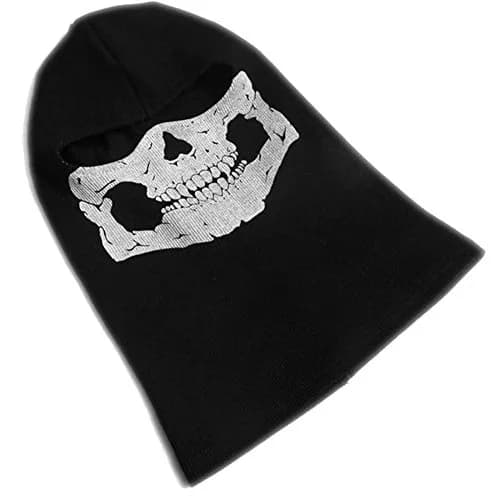 Nuoxinus Black Balaclava Ghosts Skull Full Face Mask for Cosplay Party Halloween Outdoor Motorcycle Bike Cycling Skiing Snowmobile Snowboard | Ghost Skull Design thumbnail 5