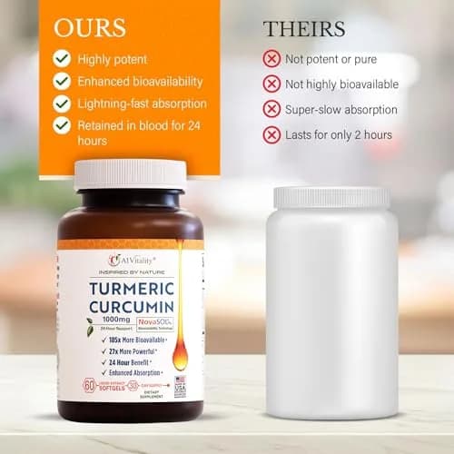 A1Vitality NovaSOL Turmeric Curcumin 1000mg | Clinically Proven 185x Higher Absorption for Joint & Overall Wellness thumbnail 3