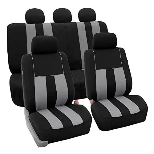 FH Group Car Seat Cover Full Set Striking Gray | Universal Fit, Foam Padding, Airbag Compatible thumbnail 1