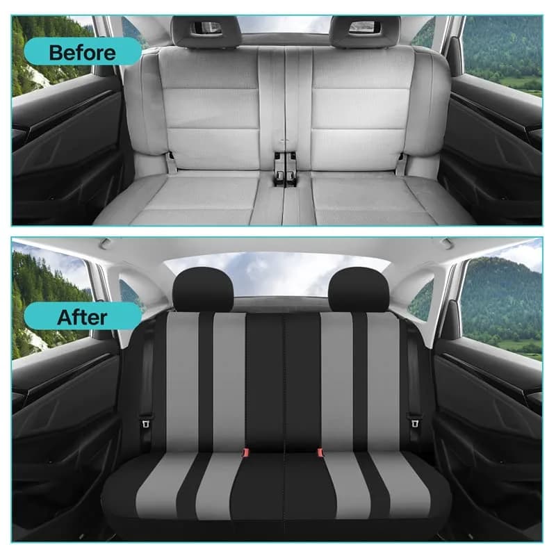 FH Group Car Seat Cover Full Set Striking Gray | Universal Fit, Foam Padding, Airbag Compatible thumbnail 13