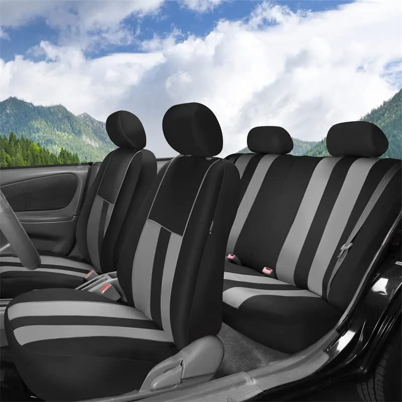 FH Group Car Seat Cover Full Set Striking Gray | Universal Fit, Foam Padding, Airbag Compatible thumbnail 3