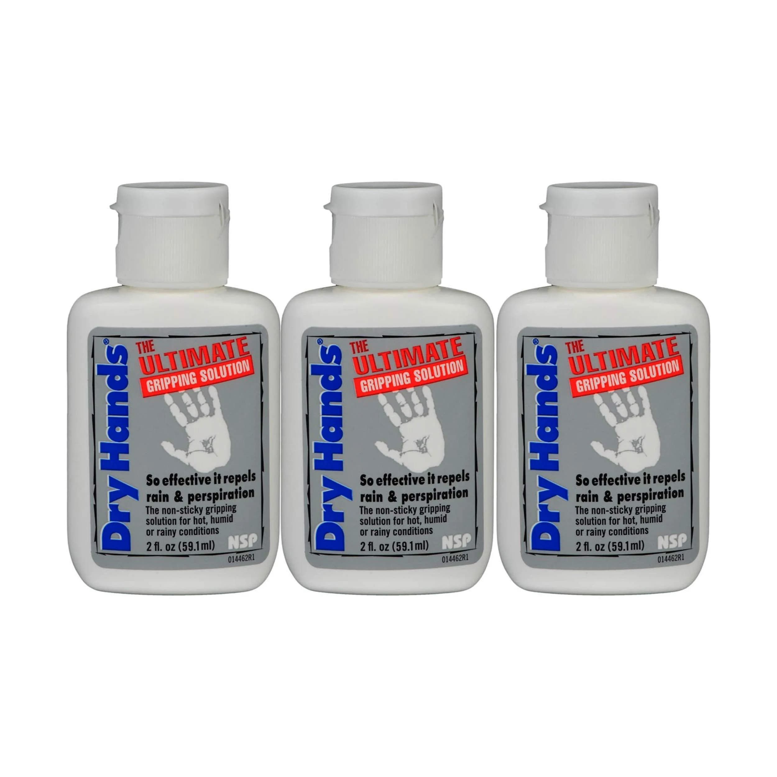 NSP Dry Hands 2oz (59ml) Ultimate Gripping Solution for Sports — 3-Pack — Transparent