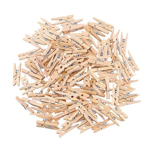 DECORA Natural Wooden Mini Clothespin 3.5cm | Durable Craft & Hanging Clips thumbnail 2