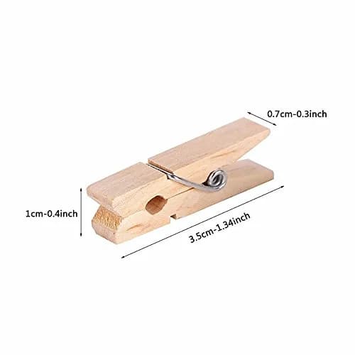 DECORA Natural Wooden Mini Clothespin 3.5cm | Durable Craft & Hanging Clips thumbnail 3