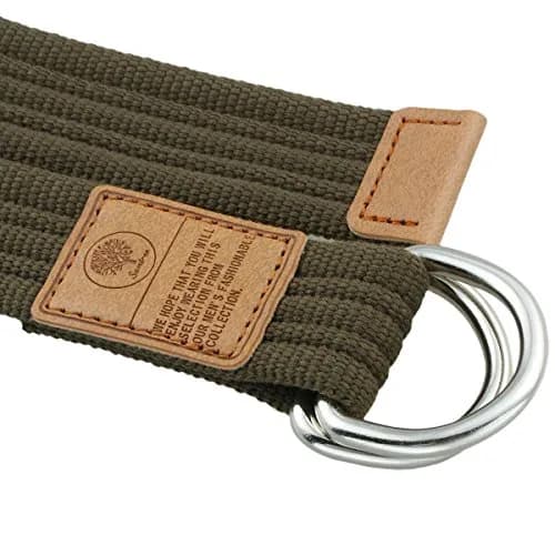 moonsix Canvas Web Belt with D-ring Buckle for Men, Army Green | Fully Adjustable Casual Belt thumbnail 2