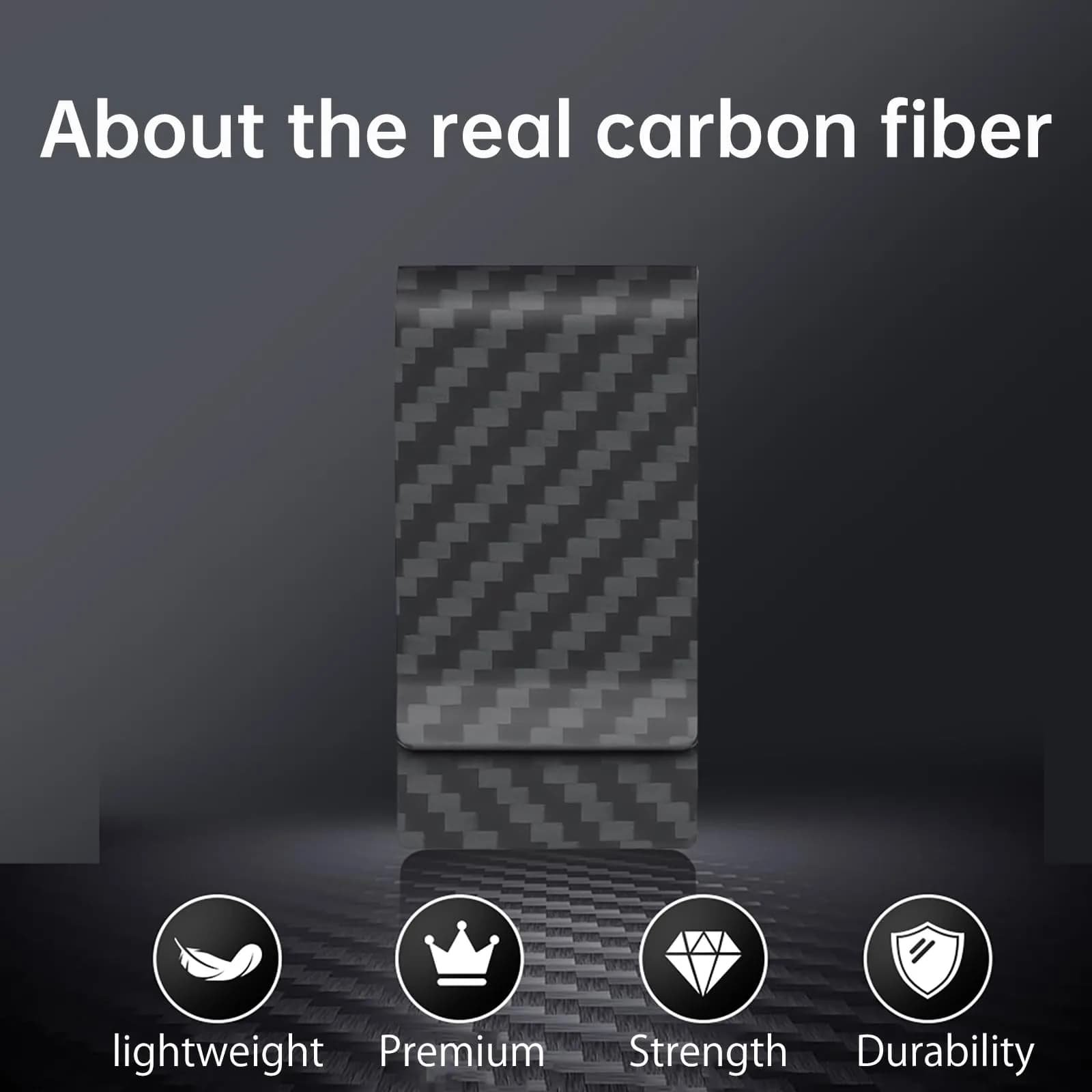 CL CARBONLIFE Carbon Fiber Money Clip Wallet Matte Black | RFID Blocking Slim Minimalist Holder for Men - view 6