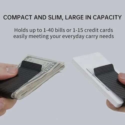 CL CARBONLIFE Carbon Fiber Money Clip Wallet Matte Black | RFID Blocking Slim Minimalist Holder for Men thumbnail 7